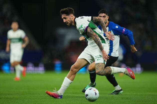 ESP: RCD Espanyol - Elche CF. La Liga EA Sports. Matchday 7 Fer Nino scores to make it 0-1 during the La Liga EA Sports match between RCD Espanyol and Elche CF played at RCDE Stadium on September 18, 2026 in Barcelona, Spain. kpng Copyright: xBaguxBlancox xPRESSINPHOTOx PS_2627_ESP_ELC_1019