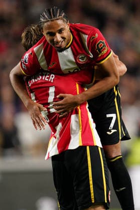 Premier League: Brentford v Chelsea Jannik Schuster of Brentford and Kevin Schade of Brentford celebrate third goal during the Premier League match Brentford vs Chelsea at GTECH Community Stadium, London, United Kingdom on 18 September 2026 (Photo by Harvey Murphy News Images) Copyright: xHarveyxMurphy NewsxImagesx
