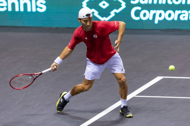 Sho Shimabukuro (JPN) during match 2, James Watt (NZL) vs Sho Shimabukuro (JPN) during Round 1 Davis Cup Tennis at Trusts Arena, Auckland, New Zealand on Saturday 19 September 2026. Photo: Joshua Devenie z Copyright: xx
