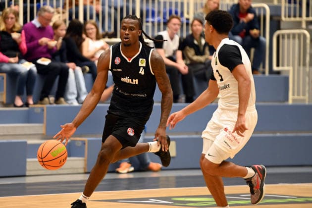 James Patterson III, ETB Miners vs. Rheinstars Cologne, September 18, 2026; James Patterson III, Rheinstars Cologne, Exhibition game: ETB Miners vs. Rheinstars Cologne; final score 86–78 at the Sporthalle am Hallo on September 18, 2026, in front of 250 spectators