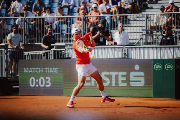 TENNIS - Davis Cup, AUT vs BEL VIENNA,AUSTRIA,19.SEP.26 - TENNIS - ITF Davis Cup, qualification round 2, Austria vs Belgium. Image shows Lukas Miedler (AUT).  GEPAxpictures xAlexanderxSolc