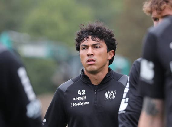 Jonathan Gomez, VfL Osnabrück Soccer, Men s Team, 2026–2027 Season, 2. Bundesliga, Holstein Stadium, Holstein Kiel vs. VfL Osnabrück DFL REGULATIONS PROHIBIT ANY USE OF PHOTOGRAPHS AS IMAGE SEQUENCES AND OR QUASI-VIDEO