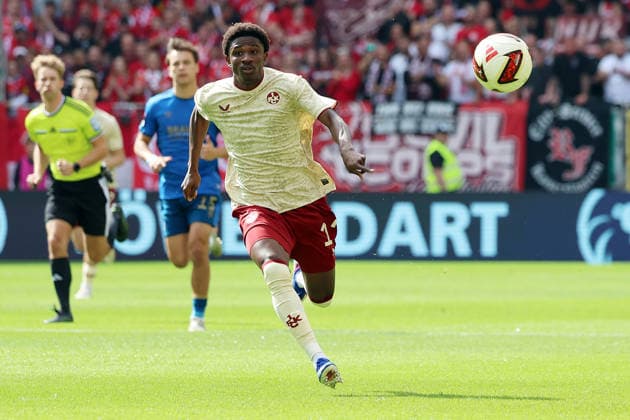 September 19, 2026, xrekx, Soccer 2. Bundesliga, 1 FC Kaiserslautern vs. Eintracht Braunschweig, left: Ibrahim Kanate, 1 FC Kaiserslautern. DFL and DFB regulations prohibit any use of photographs as image sequences and or quasi-video. Kaiserslautern