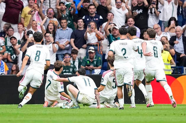 September 19, 2026, Madrid, Madrid, Spain: Daniel Yanez of Real Madrid celebrates after scoring his team s first goal during the Under-20 Intercontinental Cup Final 2026, football match between Real Madrid and Santiago Wonders at Bernabeu stadium on September 19, 2026, in Madrid, Spain. Real Madrid V Santiago Wonders - Under-20 Intercontinental Cup Final 2026  - ZUMAa181 20260919_zaa_a181_044 Copyright: xOscarxJ.xBarrosox