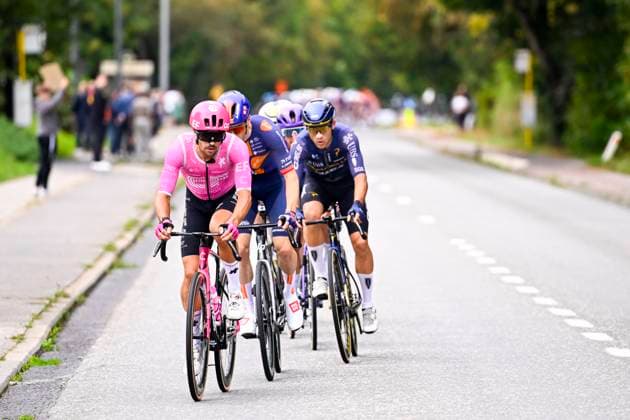Flandrien 0.0 classic 2026 Cycling Race HAACHT, BELGIUM - SEPTEMBER 19 : Battistella Samuele (ITA) of EF Education EasyPost leading the escape pack during the 28th edition of Flandrien 0.0 classic an UCI ProSeries 1.Pro one day cycling road race for Men Elite of 199.4 km with start in Brakel and finish in Haacht on September 19, 2026 in Haacht, Belgium, 19 09 2026 ( Motordriver Stephan Boone - Haacht Belgium  Copyright: xTomasxSiskx