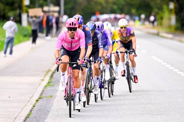 Flandrien 0.0 classic 2026 Cycling Race HAACHT, BELGIUM - SEPTEMBER 19 : Battistella Samuele (ITA) of EF Education EasyPost leading the escape pack during the 28th edition of Flandrien 0.0 classic an UCI ProSeries 1.Pro one day cycling road race for Men Elite of 199.4 km with start in Brakel and finish in Haacht on September 19, 2026 in Haacht, Belgium, 19 09 2026 ( Motordriver Stephan Boone - Haacht Belgium  Copyright: xTomasxSiskx
