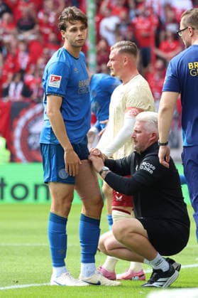 September 19, 2026, xrekx, Soccer 2. Bundesliga, 1. FC Kaiserslautern vs. Eintracht Braunschweig, Isidoros Koutsidis (Eintracht Braunschweig) injured, injury, pain, pains, injured, injury, pain, DFL DFB REGULATIONS PROHIBIT ANY USE OF PHOTOGRAPHS as IMAGE SEQUENCES and or QUASI-VIDEO Kaiserslautern