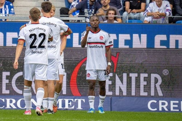 September 19, 2026, xdaymx, Soccer 2. Bundesliga, Karlsruher SC 1 FC Nürnberg Goal celebration by goal scorer Mohamed Alì Zoma of 1 FC Nürnberg on the 0–1 goal for Nürnberg DFL DFB REGULATIONS PROHIBIT ANY USE OF PHOTOGRAPHS as IMAGE SEQUENCES and or QUASI-VIDEO Karlsruhe