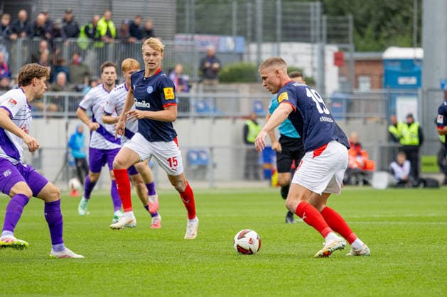 September 19, 2026 Soccer: 2. Bundesliga Men, 2026–2027 Season, Matchday 6: Holstein Kiel vs. VFL Osnabrück; Kiel in white and blue, Osnabrück at Kiel Holstein Stadium, Westring 501, Schleswig-Holstein, Germany