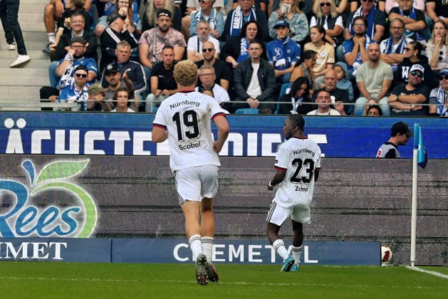 Goal for the 1–0 lead by Mohamed Ali Zoma, FC Nuremberg, 23 GER, SC Karlsruhe vs. FC Nuremberg, Soccer, Matchday 6, 2026–2027 Season, 2. Bundesliga, September 19, 2026. DFL and DFB regulations prohibit any use of photographs as image sequences and or quasi-video. GER SC Karlsruhe vs. FC Nuremberg Soccer, Matchday 6, 2026–2027 season, September 19, 2026 Copyright: xEibner-Pressefoto JoergxHirschx EP_JHH