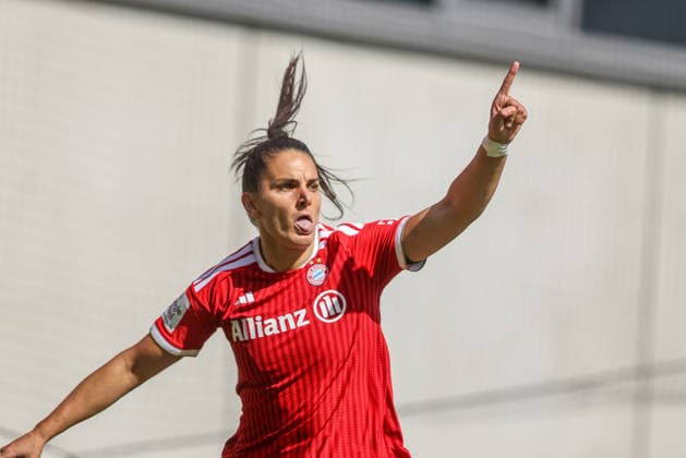 GER, Munich, FC Bayern Munich vs. FC Cologne, Google Pixel Women s Bundesliga, Soccer, DFB, 2026–2027 Season, FC Bayern Campus, Matchday 5 in Pictures: Jovana Damnjanovic FC Bayern Munich Women 9, scores the 10th goal, celebration and joy, emotions. DFB and DFL regulations prohibit any use of photographs as image sequences and or quasi-video. September 19, 2026 Copyright: HMBxMedia HendrikxHamelau