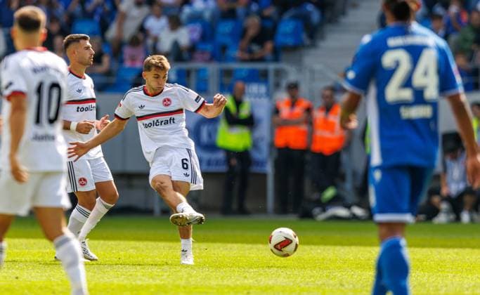September 19, 2026 Soccer Season 2026–2027, Matchday 2, Bundesliga, Matchday 6: Karlsruher SC (KSC) vs. 1. FC Nürnberg (FCN) Club Sports Photo by Zink DaMa xdaxmax. DFL regulations prohibit any use of photographs as image sequences and or quasi-video For editorial use only. Adam Markhiev 6, 1 FC Nuremberg (FCN) plays the ball, pass