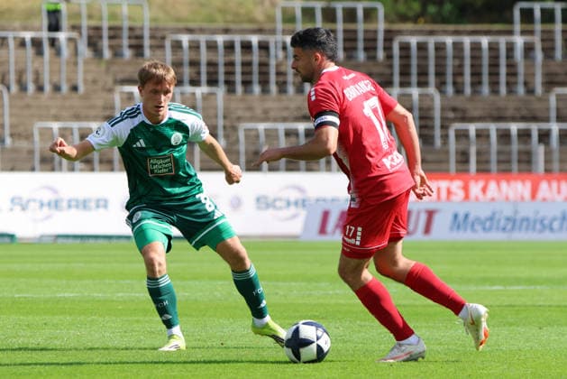 September 19, 2026, Soccer, Men s, Regionalliga Southwest, 2026–2027 Season, FC 08 Homburg vs. KSV Hessen Kassel, Simon Joachims (FC 08 Homburg), Adrian Bravo Sanchez (KSV Hessen Kassel), Homburg Waldstadion, Saarland, Germany, DEU Copyright: xSebastianxBachx