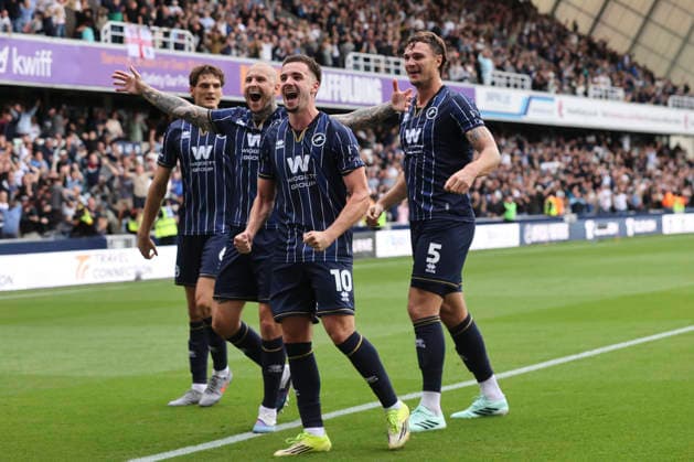 Millwall v West Ham United Sky Bet Championship Camiel Neghli of Millwall celebrates scoring his side™s 2nd goal during the Sky Bet Championship match at The Den, London 19 09 2026 UK Newspapers OUT Copyright: xPaulxChestertonx FIL-23973-0081