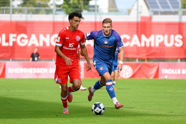 September 19, 2026, xusrbx, Regional League Southwest Soccer, FSV Mainz 05 U23 vs. 1 FC Kaiserslautern II – Jusuf Ugljanin 1 FSV Mainz 05 II, 17, Oleg Scacun 1 FC Kaiserslautern II, 24, Mainz