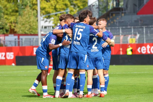 September 19, 2026, xusrbx, Regional League Southwest Soccer, FSV Mainz 05 U23 vs. 1 FC Kaiserslautern II: Nassim el Quarti (1 FC Kaiserslautern II), 33, scores the 1–0 goal in the 18th minute; Mainz