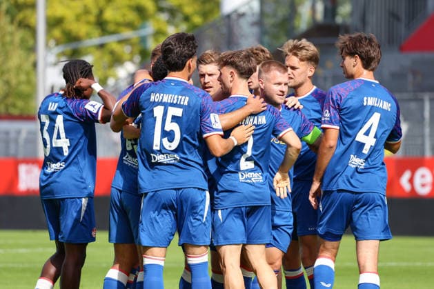 September 19, 2026, xusrbx, Regional League Southwest Soccer, FSV Mainz 05 U23 vs. 1 FC Kaiserslautern II: Nassim el Quarti of 1 FC Kaiserslautern II, 33, scores the 1–0 goal in the 18th minute; goal celebration; Mainz