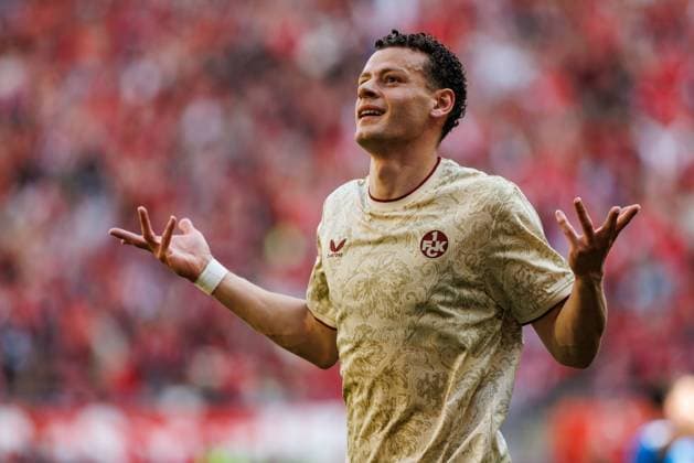 Erencan Yardimci of 1 FC Kaiserslautern celebrates the 1–0 goal; goal celebration, celebration, joy, emotions 1 FC Kaiserslautern vs. Eintracht Braunschweig, soccer, 2. Bundesliga, Matchday 6, 2026–2027 season, September 19, 2026: 1 FC Kaiserslautern vs. Eintracht Braunschweig, soccer, 2. Bundesliga, Matchday 6, 2026–2027 season, September 19, 2026 Copyright: xEibnerxPressefotox EP_ANS