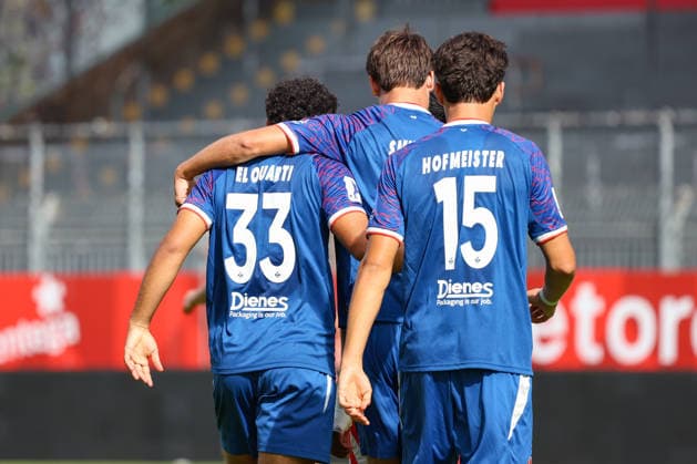 September 19, 2026, xusrbx, Regional League Southwest Soccer, FSV Mainz 05 U23 vs. 1 FC Kaiserslautern II: Nassim el Quarti of 1 FC Kaiserslautern II, No. 33, scores the 1–0 goal in the 18th minute; Mainz