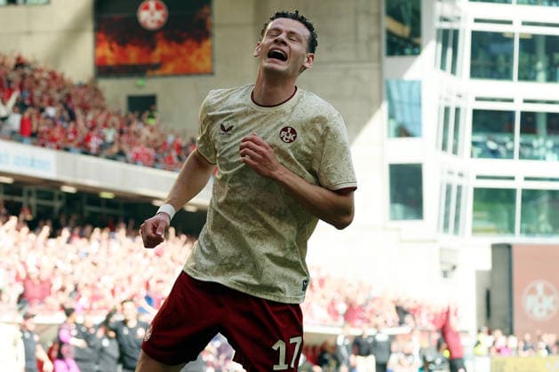 September 19, 2026, xrekx, Soccer, 2. Bundesliga, 1 FC Kaiserslautern vs. Eintracht Braunschweig: Goal celebration after Erencan Yardimci scored the 1–0 goal for 1 FC Kaiserslautern. DFL and DFB regulations prohibit any use of photographs as image sequences and or QUASI-VIDEO Kaiserslautern
