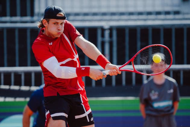 TENNIS - Davis Cup, AUT vs BEL VIENNA,AUSTRIA,19.SEP.26 - TENNIS - ITF Davis Cup, qualification round 2, Austria vs Belgium. Image shows Zizou Bergs (BEL).  GEPAxpictures xAlexanderxSolc