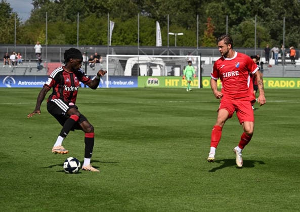 September 19, 2026, xsltx, Regionalliga Southwest Soccer, Eintracht Frankfurt U21 vs. TSV Steinbach Haiger, Cherif Cisse (Eintracht Frankfurt U21), Nick Galle (TSV Steinbach Haiger)