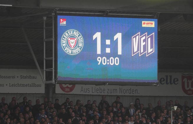 Final Score: 1–1, Men s Soccer, 2026–2027 Season, 2. Bundesliga, Holstein Stadium, Holstein Kiel vs. VfL Osnabrück, 1–1. DFL regulations prohibit any use of photographs as image sequences and or quasi-video.