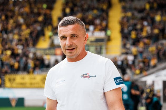 German Soccer 3rd Division 2026–2027, Matchday 7: Alemannia Aachen vs. Fortuna Düsseldorf at Tivoli Aachen; Mersad Selimbegovic, Alemannia Aachen Coach, after a pre-game interview with Magnet Sport; Profile Copyright: xThiemoxRudolphx