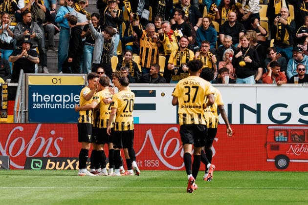 Germany Soccer 3rd Division 2026–2027, Matchday 7: Alemannia Aachen vs. Fortuna Düsseldorf at Tivoli Aachen, 1–0; celebration, goal, lead, score, joy, partying, emotions—scored by Lukas Scepanik of Alemannia Aachen, 7 Copyright: xThiemoxRudolphx