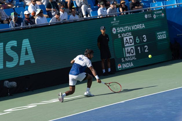 September 19, 2026, Seoul, Seoul, South Korea: IndiaÃ¢â‚¬â ¢s Sumit Nagal plays against South KoreaÃ¢â‚¬â ¢s Soonwoo Kwon in the third singles match of the 2026 Davis Cup Qualifier second-round tie between India and the Republic of Korea at the Olympic Tennis Center 2026 Davis Cup Qualifier: Republic Of Korea Vs. India Ã¢â‚¬ Day 2  - ZUMAm346 0867270426st Copyright: xSuhxJeenxMoonx