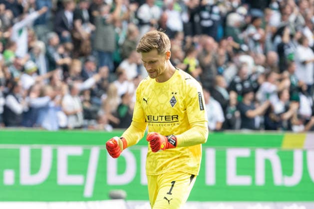 Moritz Nicolas of Borussia Mönchengladbach, No. 01, celebrates the goal that made the score 1–0 in the match between Borussia Mönchengladbach and 1. FSV Mainz 05, soccer, Bundesliga 1, Matchday 4, 2026–2027 season, September 19, 2026 DFL DFB regulations prohibit any use of photographs as image sequences and or quasi-video Borussia Mönchengladbach vs. 1 FSV Mainz 05, soccer, Bundesliga 1, Matchday 4, 2026–2027 season, September 19, 2026, Mönchengladbach Copyright: xEibner-Pressefoto ThomasxHaeslerx EP_THR