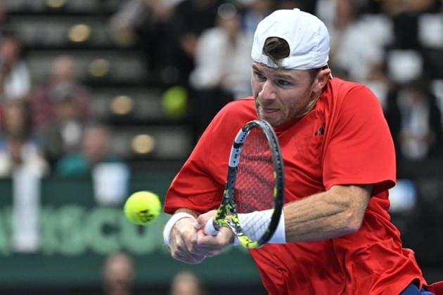 2026 Davis Cup men s team tennis World Championship, WM, Weltmeisterschaft match between the Czech Republic and the United States in Prague, Czech Republic, on September 19, 2026. Tennis doubles match Adam Pavlasek and Patrik Rikl of Czech Republic vs. Christian Harrison (pictured), Austin Krajicek of USA. (CTKxPhoto MichaelaxRihova) CTKPhotoP2026091903332  CTKPhotoP2026091903332
