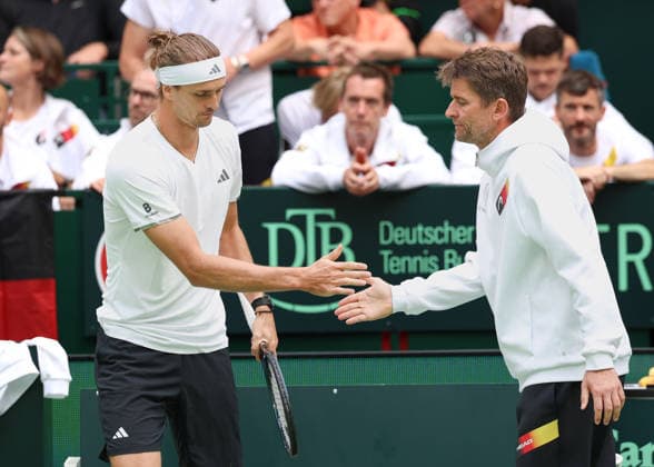 Alexander Zverev, Michael Kohlmann, Davis Cup Captain, Davis Cup: Germany vs. Croatia, Heristo Arena, Halle West, Germany; Tennis Davis Cup 2026, Heristo Arena, Halle West, North Rhine-Westphalia, Germany, September 19, 2026 Copyright: xJuergenxHasenkopfx