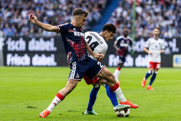 1 Bundesliga: Hamburger SV 1 FC Köln, September 19, 2026, Thijs Dallinga, FC Köln, 27, Nicolas Capaldo, Hamburger SV, 24 1 German Bundesliga, Matchday 4, Hamburger SV 1 FC Köln, Volksparkstadion, Hamburg, September 19, 2026. DFL regulations prohibit any use of photographs as image sequences and or quasi-video. Copyright: xBEAUTIFULxSPORTS Buriakovx