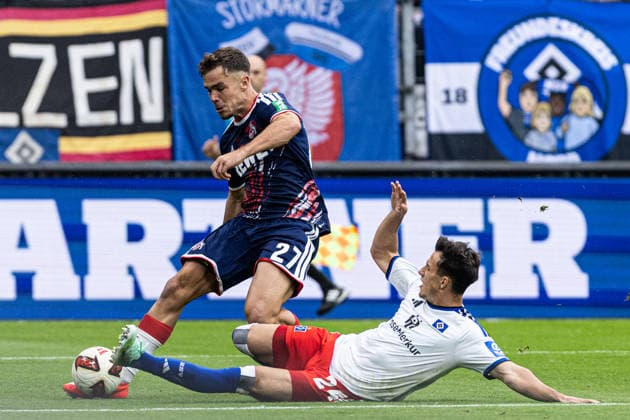 1 Bundesliga: Hamburger SV 1 FC Köln, September 19, 2026; Thijs Dallinga, FC Köln, 27, Nicolas Capaldo, Hamburger SV, 24 1 German Bundesliga, Matchday 4, Hamburger SV 1 FC Köln, Volksparkstadion, Hamburg, September 19, 2026. DFL regulations prohibit any use of photographs as image sequences and or quasi-video. Copyright: xBEAUTIFULxSPORTS Buriakovx