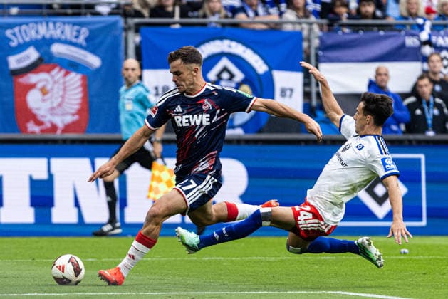 1 Bundesliga: Hamburger SV 1 FC Köln, September 19, 2026; Thijs Dallinga, FC Köln, 27, Nicolas Capaldo, Hamburger SV, 24 1 German Bundesliga, Matchday 4, Hamburger SV 1 FC Köln, Volksparkstadion, Hamburg, September 19, 2026. DFL regulations prohibit any use of photographs as image sequences and or quasi-video. Copyright: xBEAUTIFULxSPORTS Buriakovx