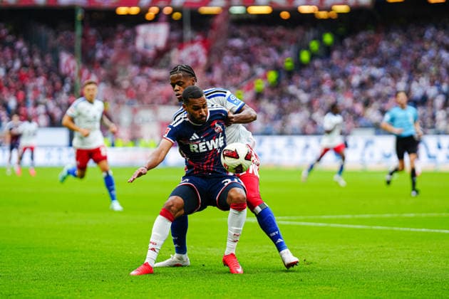 Linton Maina, 1 FC Köln, 37, Warmed Omari, Hamburger SV, 17 GER, Hamburger SV vs. 1 FC Köln, Soccer, Bundesliga 1, Matchday 04, 2026–2027 Season, September 19, 2026 DFL regulations prohibit any use of photographs as image sequences and or quasi-video GER, Hamburger SV vs. 1. FC Köln, soccer, 1. Bundesliga, Matchday 04, 2026–2027 Season, September 19, 2026, Hamburg Copyright: xEibner-Pressefoto MarcelxvonxFehrnx EP_MFN