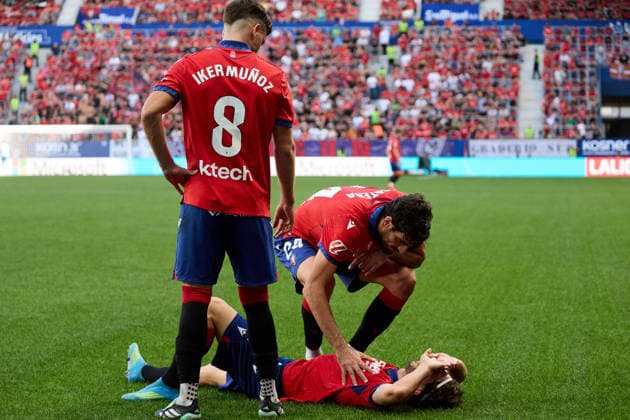 LaLiga EA Sports 2026–27 CA Osasuna vs. Rayo Vallecano Iker Munoz 8 OSA L, Alejandro Catena 24 OSA and Raúl Moro 18 OSA R during the LaLiga EA Sports soccer match between CA Osasuna and Rayo Vallecano played at El Sadar Stadium in Pamplona, Spain, on September 19, 2026. Credit: Ínigo Alzugaray, Agencia LOF, Pamplona. LaLiga EAports 2026 27 CA Osasuna vs. Rayo Vallecano Copyright: xINIGOxALZUGARAYx