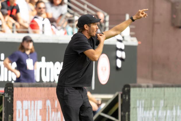 1 Bundesliga Soccer: Eintracht Frankfurt vs. SC Freiburg, September 19, 2026; Julian Schuster, SC Freiburg Coach; Close-up, Portrait; Eintracht Frankfurt vs. SC Freiburg; Frankfurt; Deutsche Bank Park; September 19, 2026 Copyright: xBEAUTIFULxSPORTS Gawlikx