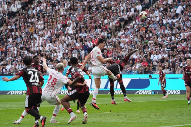 Header by Igor Matanovic, SC Freiburg, March 19, 2026, Bundesliga, Season 26–27, Eintracht Frankfurt vs. SC Freiburg, Deutsche Bank Park, Matchday 4