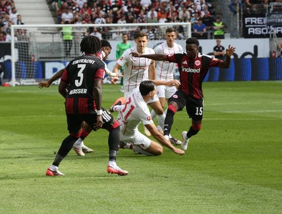 September 19, 2026 xmgoodx Frankfurt am Main, Deutsche Bank Park Bundesliga Season 2026–2027 Eintracht Frankfurt vs. SC Freiburg Noel Aseko 15, Eintracht Frankfurt vs. Igor Matanovic, Freiburg DFL DFB REGULATIONS PROHIBIT ANY USE OF PHOTOGRAPHS AS IMAGE SEQUENCES AND OR QUASI-VIDEO