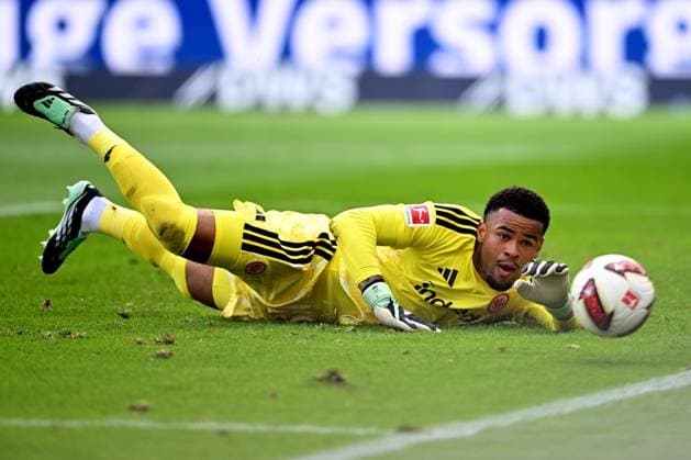 Soccer, Bundesliga 1, Matchday 4: Eintracht Frankfurt vs. SC Freiburg on September 19, 2026, at Deutsche Bank Park in Frankfurt. Noah Atubolu, Frankfurt. DFL regulations prohibit any use of photographs as image sequences and or quasi-video. xJKx