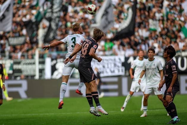 September 19, 2026, GER, Soccer, Men s, Bundesliga, 1. Bundesliga, 2026–2027 Season, VfL Borussia Mönchengladbach vs. FSV Mainz 05: Isac Lidberg (BMG) and Kacper Potulski (M05) battle for the ball Copyright: xSvenxHanischx