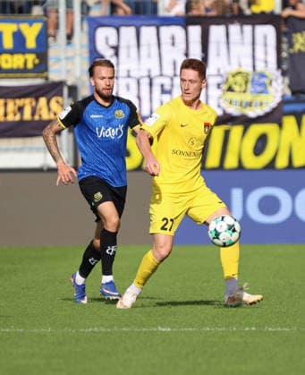September 19, 2026, Soccer, Men s, 3rd Division, 2026–2027 Season, 1 FC Saarbrücken vs. SG Sonnenhof Großaspach, Niko Bretschneider (1 FC Saarbrücken), Loris Maier (SG Sonnenhof Großaspach), Saarbrücken, Ludwigsparkstadion, Saarland, Germany Copyright: xFabianxKleerx