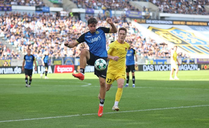 September 19, 2026, Soccer, Men s, 3rd Division, 2026–2027 Season, 1 FC Saarbrücken vs. SG Sonnenhof Großaspach, Alexander Staff (1 FC Saarbrücken) and Loris Maier (SG Sonnenhof Großaspach), Saarbrücken, Ludwigsparkstadion, Saarland, Germany Copyright: xFabianxKleerx