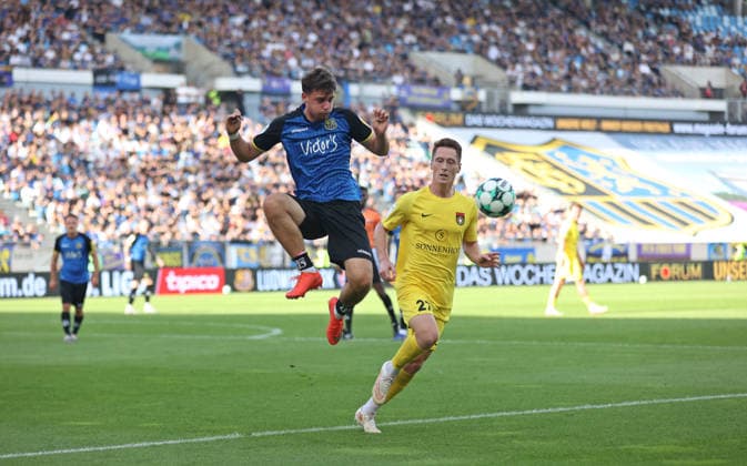 September 19, 2026, Soccer, Men s, 3rd Division, 2026–2027 Season, 1 FC Saarbrücken vs. SG Sonnenhof Großaspach, Alexander Staff (1 FC Saarbrücken) and Loris Maier (SG Sonnenhof Großaspach), Saarbrücken, Ludwigsparkstadion, Saarland, Germany Copyright: xFabianxKleerx