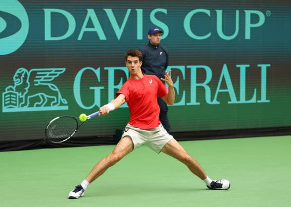 Matej Dodig, Davis Cup: Germany vs. Croatia, Heristo Arena, Halle West, Germany; Tennis Davis Cup 20026; Heristo Arena, Halle West, North Rhine-Westphalia, Germany; September 19, 2026 Copyright: xJuergenxHasenkopfx
