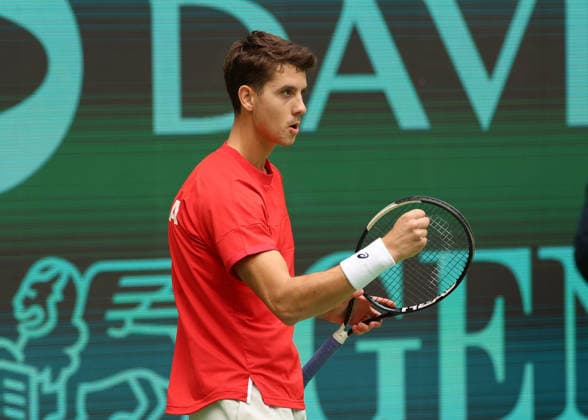 Matej Dodig, Davis Cup: Germany vs. Croatia, Heristo Arena, Halle West, Germany; Tennis Davis Cup 20026; Heristo Arena, Halle West, North Rhine-Westphalia, Germany; September 19, 2026 Copyright: xJuergenxHasenkopfx