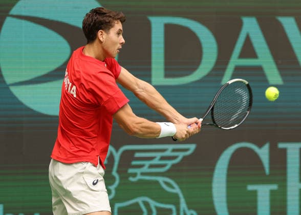 Matej Dodig, Davis Cup: Germany vs. Croatia, Heristo Arena, Halle West, Germany; Tennis Davis Cup 20026; Heristo Arena, Halle West, North Rhine-Westphalia, Germany; September 19, 2026 Copyright: xJuergenxHasenkopfx