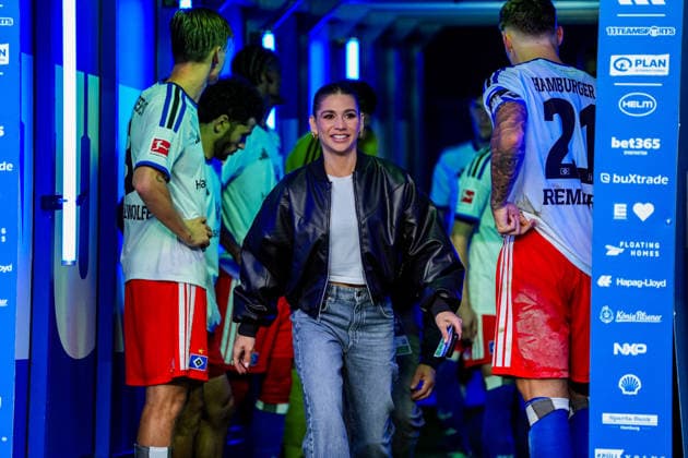 Germany Soccer Bundesliga 2026–27, Matchday 4: Hamburger SV (HSV) vs. 1. FC Köln, Volkspark Stadium, Hamburg; Jana Wosnitza, RTL, players tunnel Copyright: xStefanxTrochax